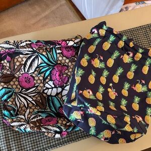 Vera Bradley Floral and Pineapple Print drawstring bags